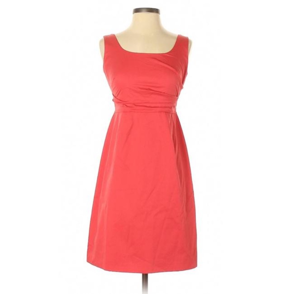 Elie Tahari Coral Red Sheath Dress - 2 - Picture 1 of 8